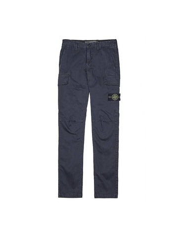 Men's Wappen Logo Cargo Straight Pants Navy - STONE ISLAND - BALAAN 1