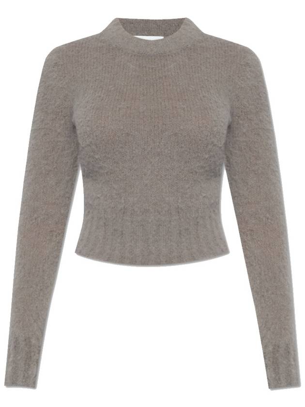 Brushed Round Neck Knit Top Grey - AMI - BALAAN 2