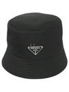 Triangle Logo Re-nylon Bucket Hat Black - PRADA - BALAAN 2