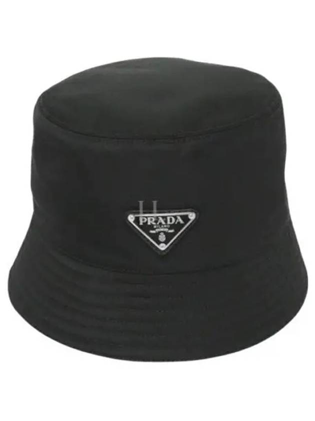 Triangle Logo Re-nylon Bucket Hat Black - PRADA - BALAAN 2