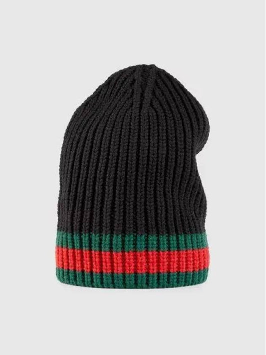 Web Wool Beanie Black - GUCCI - BALAAN 2