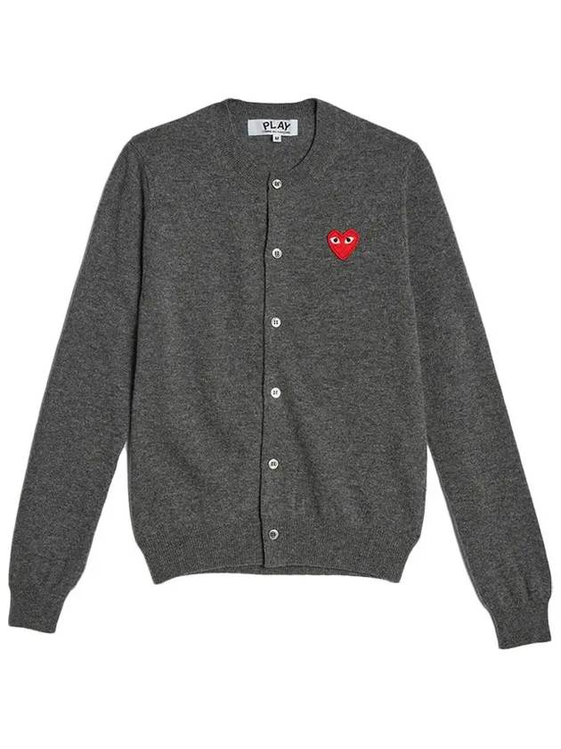 Red Waffen V neck Cardigan Gray AX N007 051 3 - COMME DES GARCONS - BALAAN 2