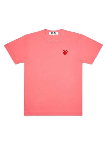 Heart Wappen Short Sleeve T-Shirt Pink - COMME DES GARCONS PLAY - BALAAN 1