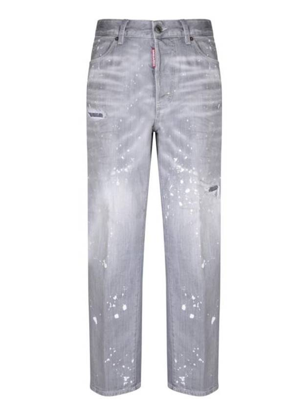 Denim Straight Pants S75LB0903 S30260 852 GRAY - DSQUARED2 - BALAAN 1