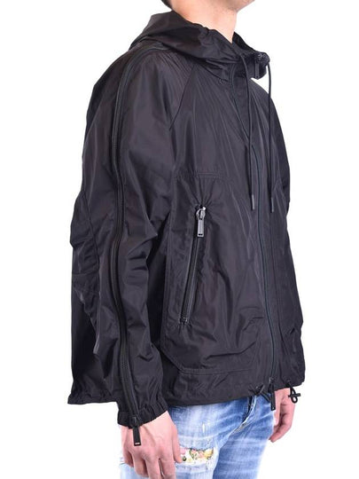 Men's Hidden Logo Nylon Hooded Jacket Black - DSQUARED2 - BALAAN 2