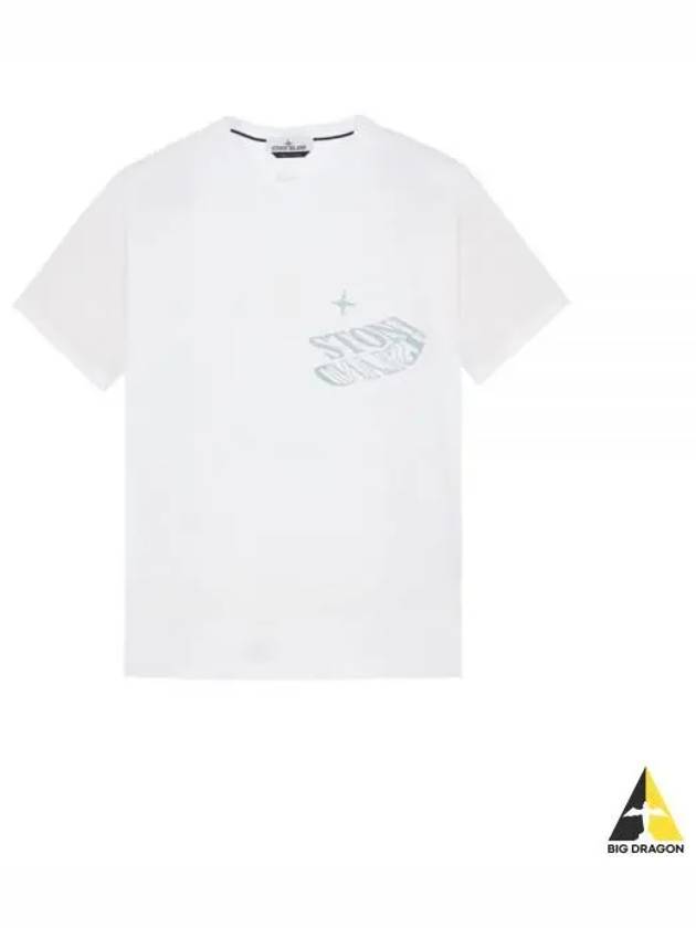 Lettering Logo Print Pocket Short Sleeve T-shirt White - STONE ISLAND - BALAAN 2