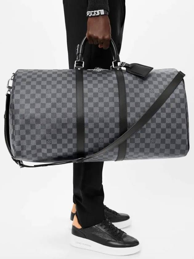 Keepall 45 Bandouliere Monogram Eclipse Duffel Bag Grey - LOUIS VUITTON - BALAAN 7