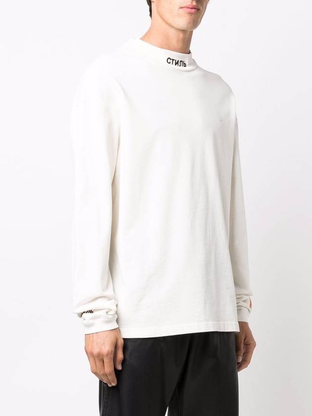 Mock Neck Long Sleeve T-Shirt White - HERON PRESTON - BALAAN 4