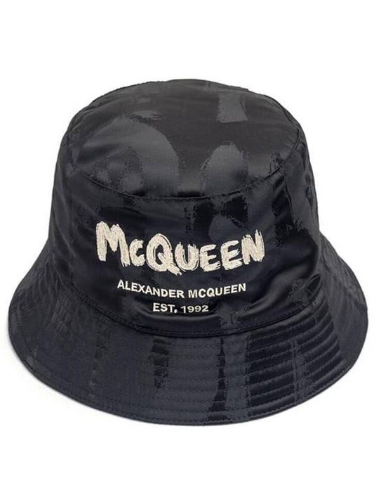 Graffiti Logo Bucket Hat Black - ALEXANDER MCQUEEN - BALAAN 2
