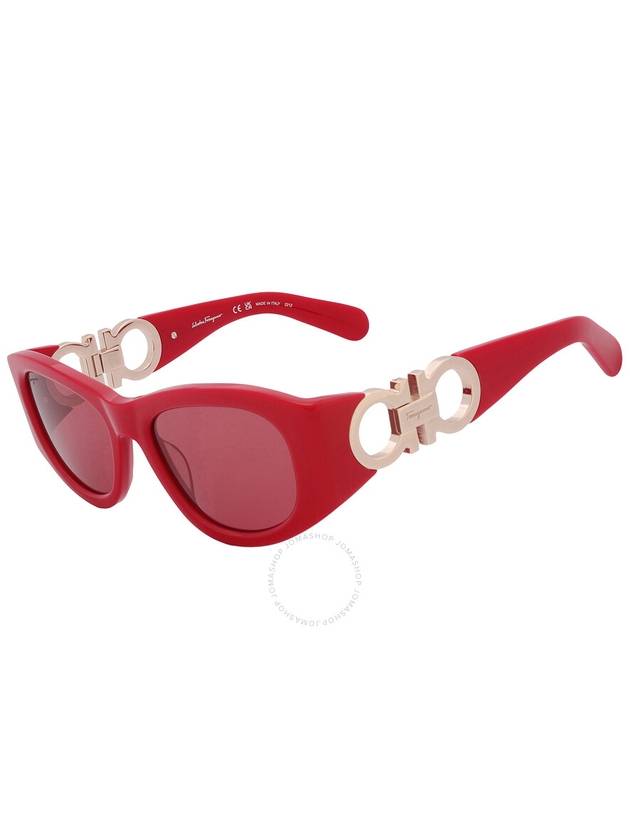 Salvatore Ferragamo Red Oval Ladies Sunglasses SF1082S 600 53 - SALVATORE FERRAGAMO - BALAAN 3