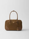 Re-Edition 1978 Re-Nylon Saffiano Leather Medium Tote Bag Cork Beige - PRADA - BALAAN 2