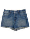 Fringe Denim Shorts Blue - AMI - BALAAN 2