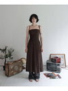 Shirring strap tube long dress brown - RUBATI - BALAAN 7