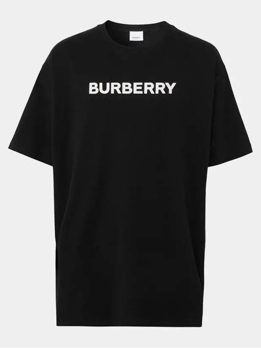 Logo Print Cotton Short Sleeve T-Shirt Black - BURBERRY - BALAAN 2