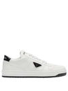 Downtown Leather Low Top Sneakers White - PRADA - BALAAN 2