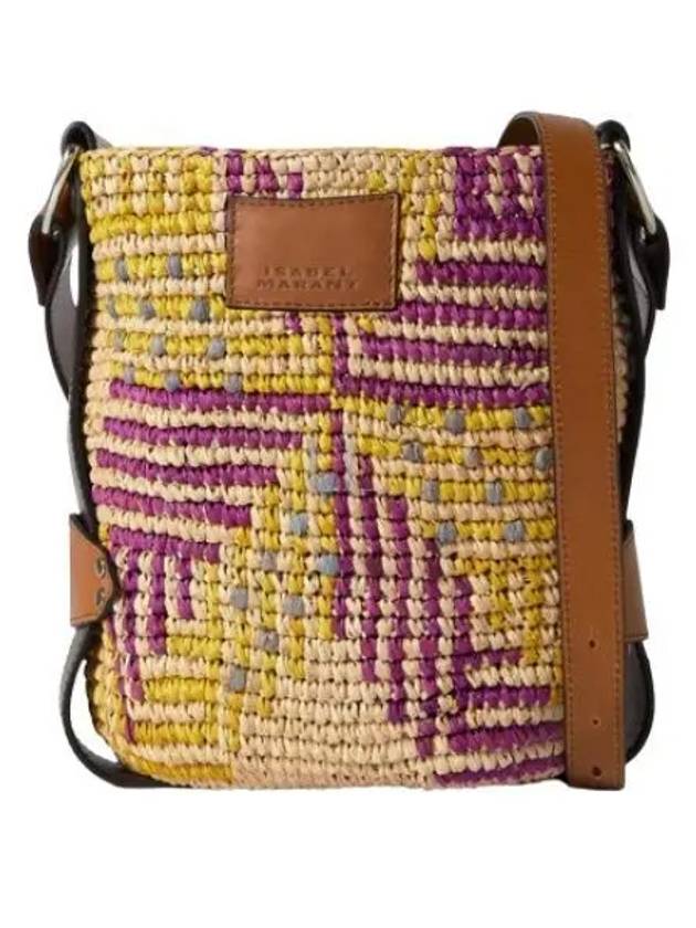 Bayia Mini Raffia Bucket Bag Yellow Pink - ISABEL MARANT - BALAAN 2