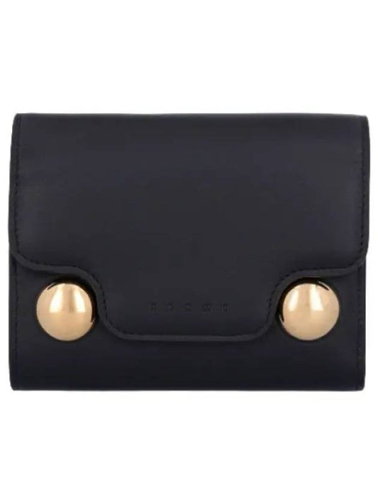 Bead Tri Fold Wallet Black - MARNI - BALAAN 1