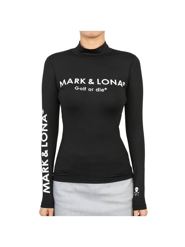 Women's Mercury Mercur Fitted Mock Long Sleeve T-Shirt Black - MARK & LONA - BALAAN 1