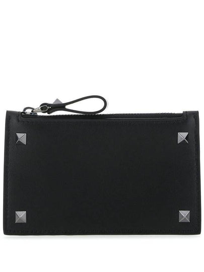 Rockstud Card Wallet Black - VALENTINO - BALAAN 2