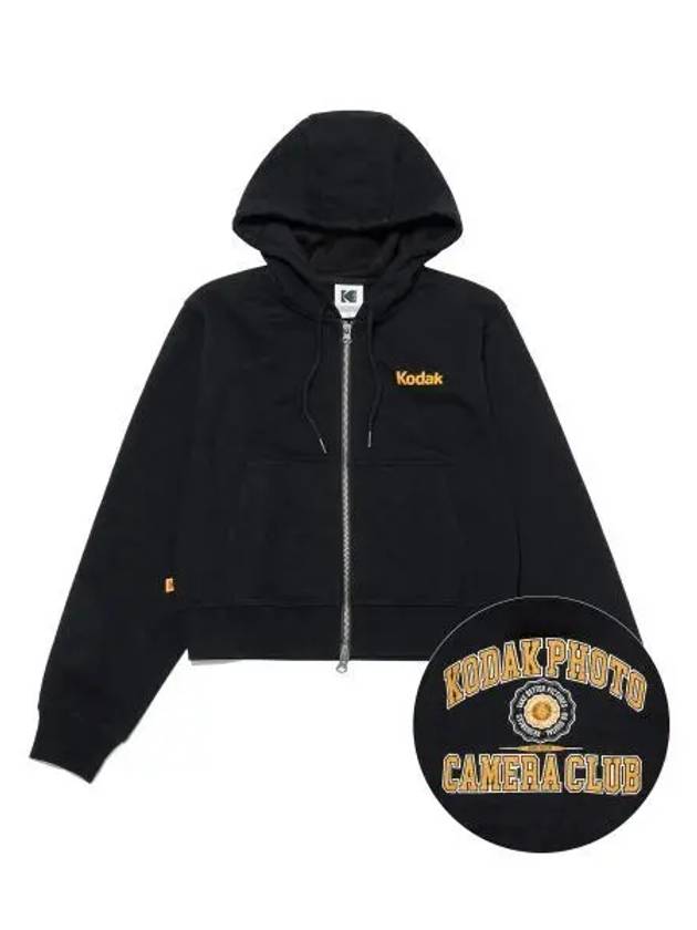 KODAK Camera Club Semi Crop Hood Zip Up Women BLACK - KODO - BALAAN 1