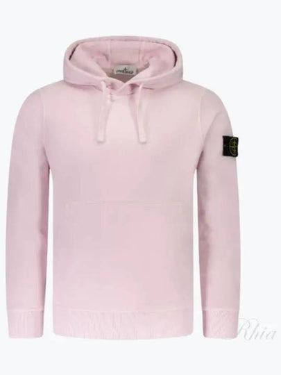 Logo Patch Drawstring Hoodie Pink - STONE ISLAND - BALAAN 2