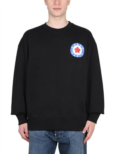 Logo Target Classic Cotton Sweatshirt Black - KENZO - BALAAN 2