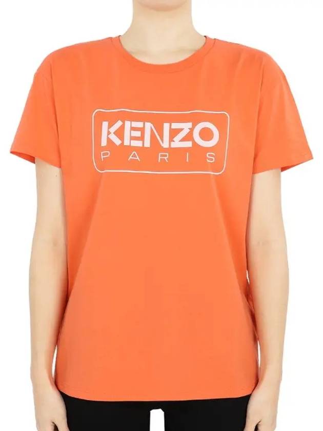 Logo Printing Short Sleeve T-Shirt Orange - KENZO - BALAAN 3