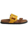 Women s Extra Sandals Suede Goatskin Topaz Gold Brown - HERMES - BALAAN 5