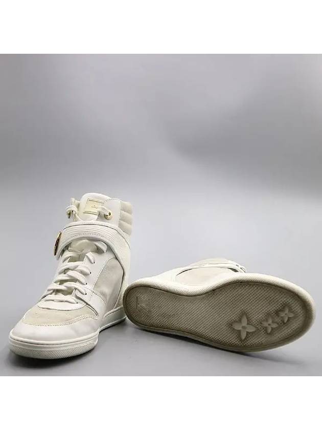 White color gold logo high top sneakers 260MM - LOUIS VUITTON - BALAAN 2