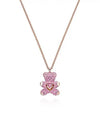 Teddy Heart Pentant Necklace Pink Rose Gold - SWAROVSKI - BALAAN 3