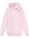 Logo Oversized Cotton Hoodie Pink - BALENCIAGA - BALAAN 2