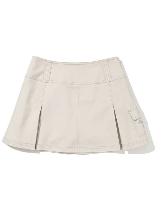 LOW WAIST SKIRT CREAM WOMAN - MALBON GOLF - BALAAN 1