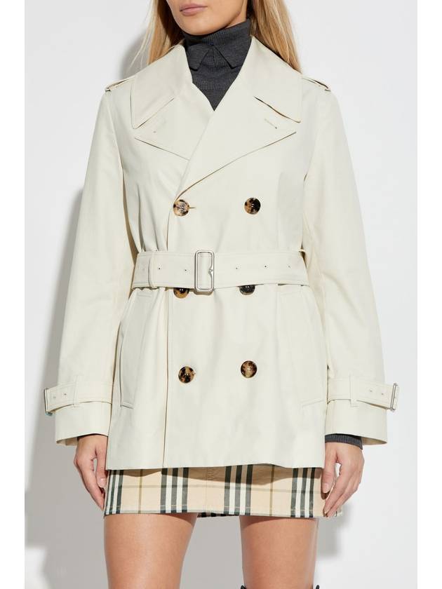 Burberry Short Trench Coat, Women's, Cream - BURBERRY - BALAAN 3