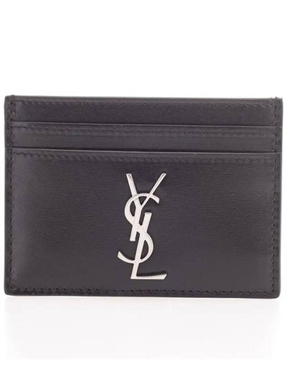 Monogram Card Case in Smooth Leather Black - SAINT LAURENT - BALAAN 2