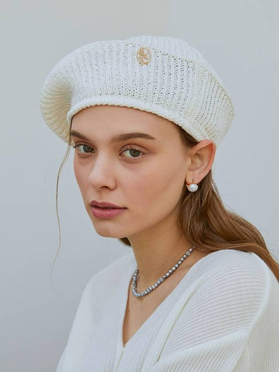 ANC GOLD LOGO KNIT BERET_IVORY - ANOETIC - BALAAN 2