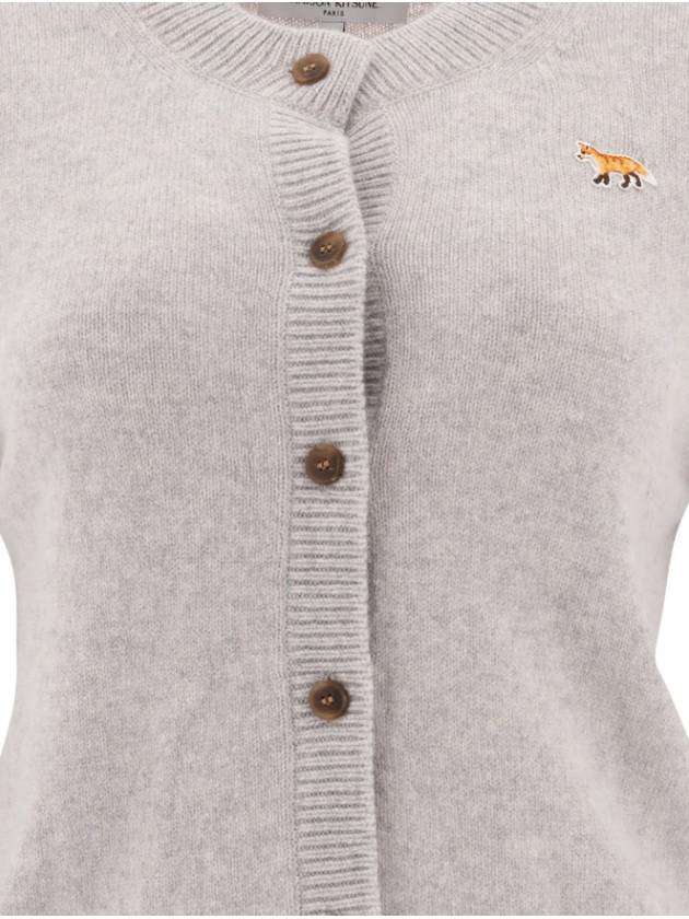 Baby Fox Cardigan Light Gray Women s - MAISON KITSUNE - BALAAN 2