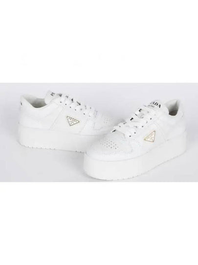 Downtown Bold Leather Low Top Sneakers White - PRADA - BALAAN 2