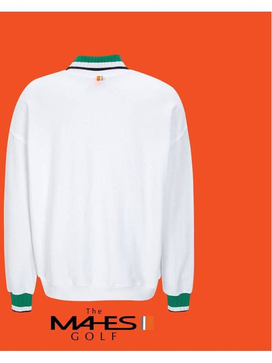 Logo Long Sleeve T-Shirt White Orange Label Homme Overfit Collar Sweatshirt GT50523 - MAHES - BALAAN 2