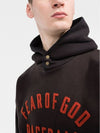 velvet logo brushed hoodie - FEAR OF GOD - BALAAN.