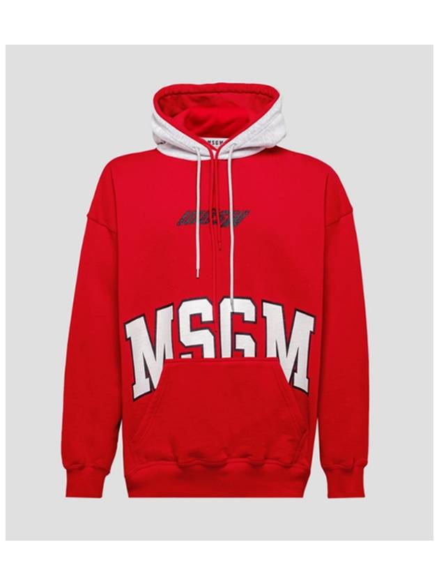 Coleridge Logo Cotton Hoodie Red - MSGM - BALAAN 1