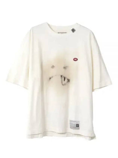 24 A12TS661 white smiley face print t shirt - MIHARA YASUHIRO - BALAAN 1