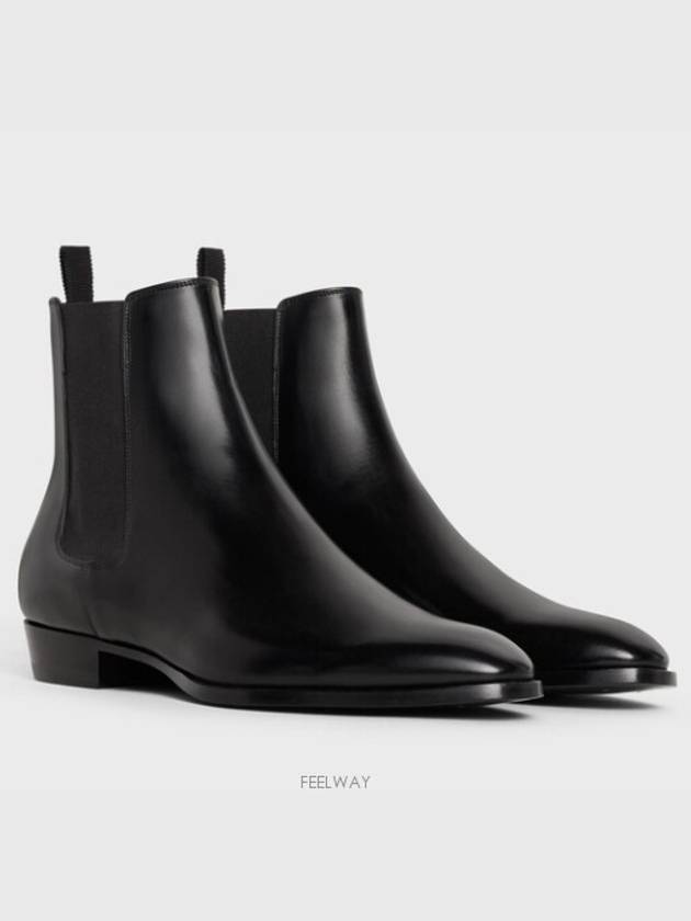 Drugstore Shiny Calfskin Chelsea Boots Black - CELINE - BALAAN 3