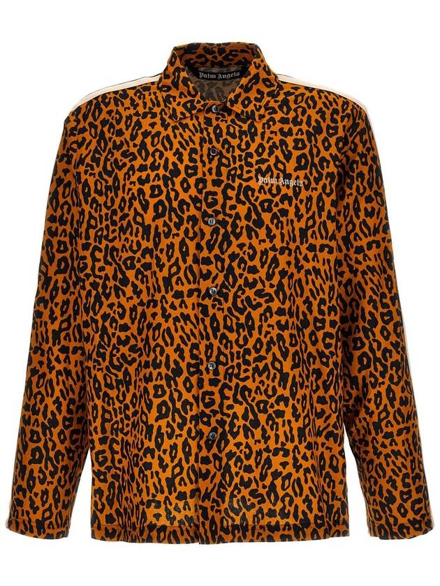 Leopard Print Linen Blend Coat PMBD056S24FAB0022010 - PALM ANGELS - BALAAN 2