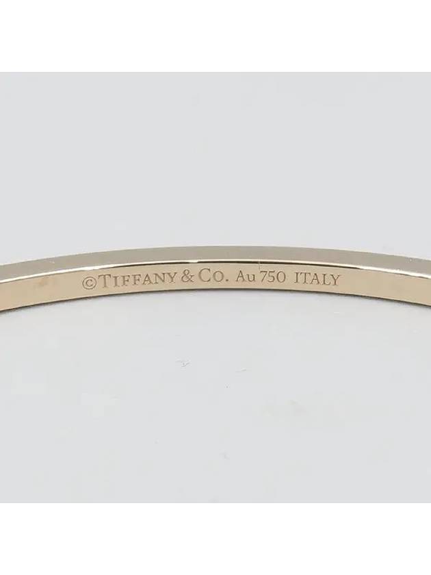 Tiffany 18K Gold 0 33CT Diamond Hinged Medium Wire Bangle Bracelet - TIFFANY & CO. - BALAAN 3