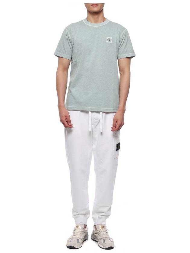 Garment Dying Cotton Fleece Track Pants White - STONE ISLAND - BALAAN 4