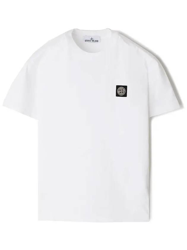 Logo Patch Short Sleeve T-Shirt White - STONE ISLAND - BALAAN 2