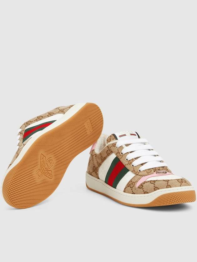 Screener Low Top Sneakers Beige Dark Brown - GUCCI - BALAAN 6