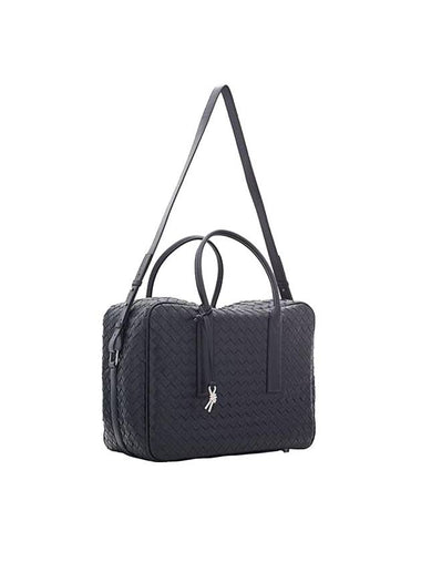 Getaway Medium Weekender Leather Tote Bag Black - BOTTEGA VENETA - BALAAN 1