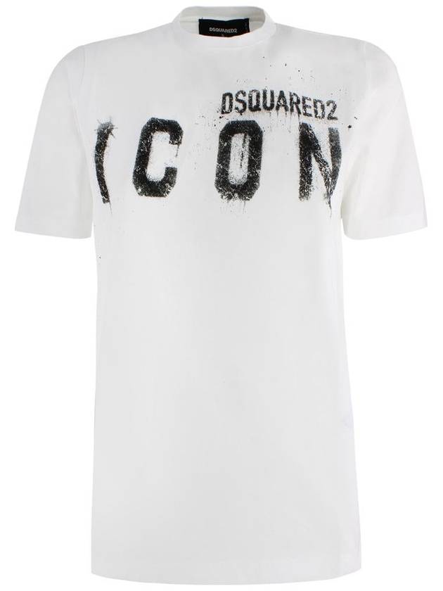 Women's Icon Spray Short Sleeve T-Shirt White - DSQUARED2 - BALAAN 2