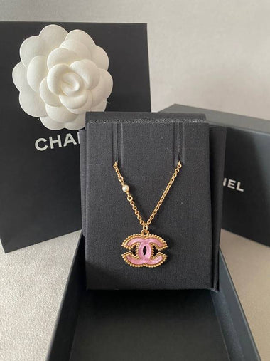 CC logo necklacepink jelly gold necklaceABD134 - CHANEL - BALAAN 1